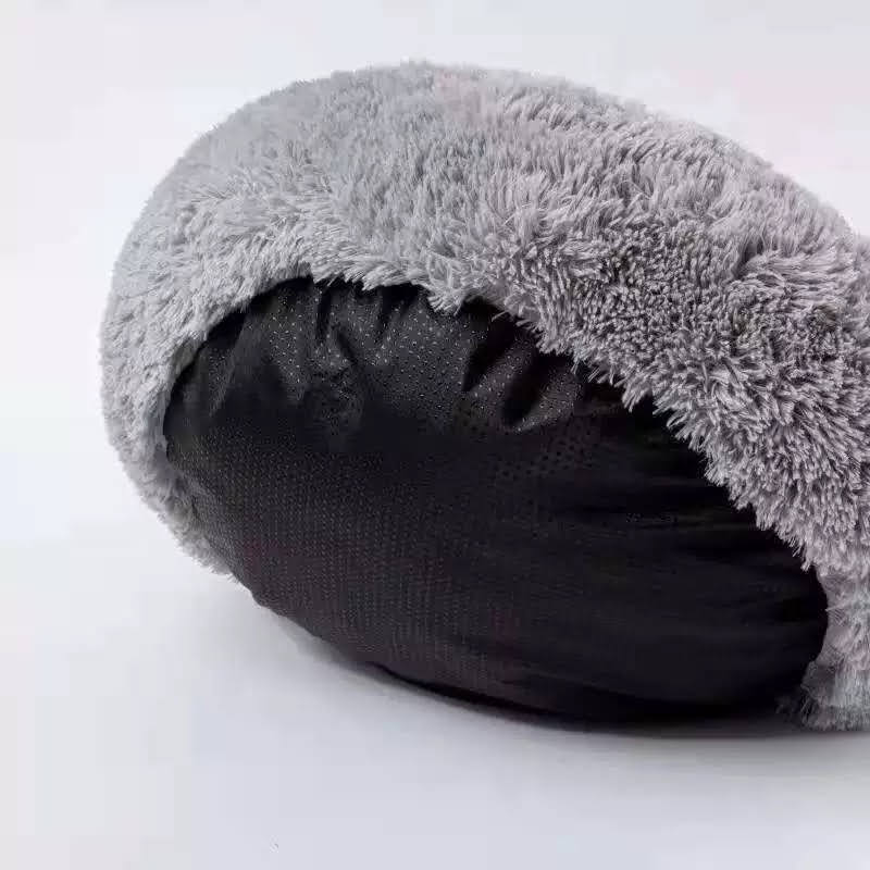 Non-slip black base of plush pet bed shown from bottom view – Blessed Paws
