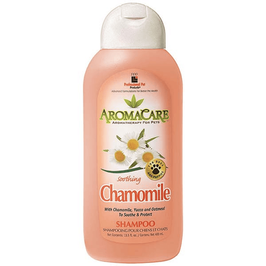 Front view of AromaCare Chamomile & Oatmeal Pet Shampoo – Blessed Paws